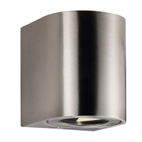 Nordlux Wandlamp | Up & Down | Canto 2 | 3000K | 500 lumen | IP44 | Roestvrij staal | 10.6W  LNO00504