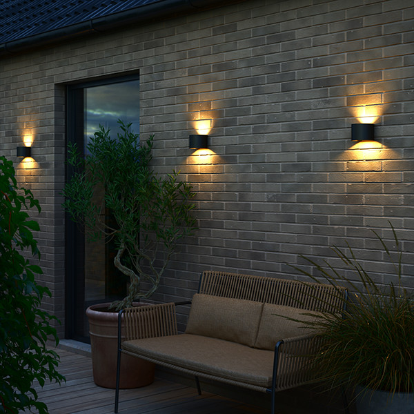 Nordlux wandlamp buiten | Up & Down | Milda | 3000K | IP44 | 4.9W | Zwart  LNO00128 - 4