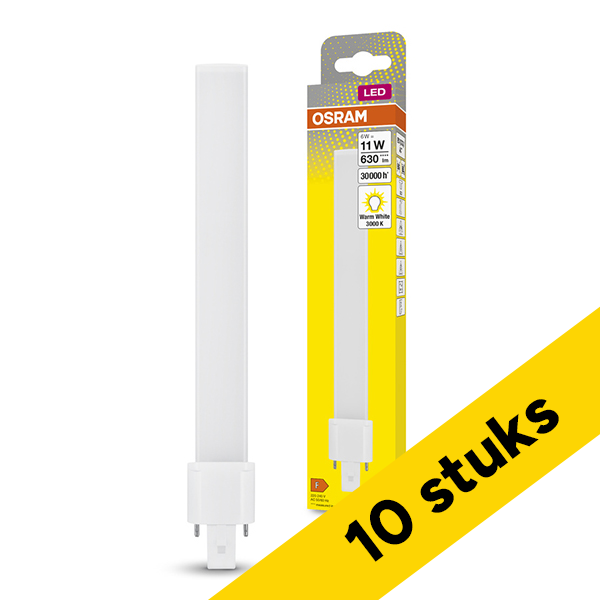 Osram Aanbieding: 10x Osram LED lamp G23 | PL-S | Mat | 3000K | 6W (11W)  LOS01610 - 1