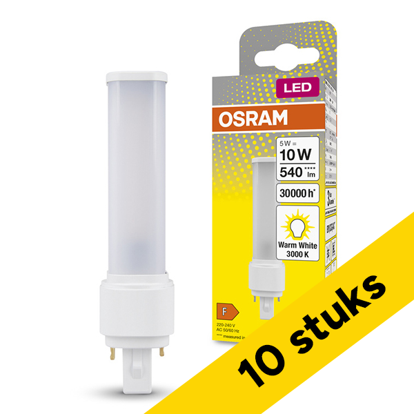 Aanbieding: 10x Osram LED lamp G24d-1 | PL-C | Mat | 3000K | 540 lumen | 5W (10W) LOS01562 - 1