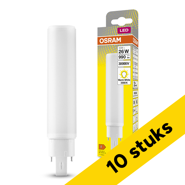 Aanbieding: 10x Osram LED lamp G24q-3 | PL-C | Mat | 3000K | 990 lumen | 10W (26W) LOS01598 - 1