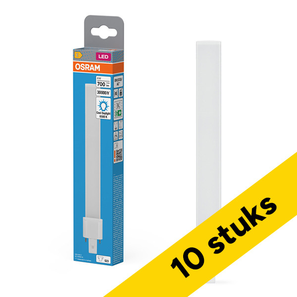 Aanbieding: 10x Osram LED lamp PL-C | G23 | 6500K | 700 lumen | 6W (11W) LOS02604 - 1