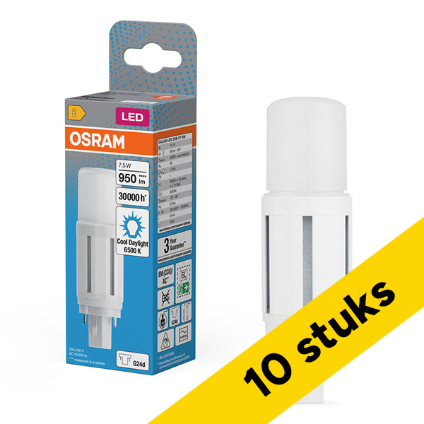 Aanbieding: 10x Osram LED lamp PL-C | G24d | 6500K | 950 lumen | 7.5W (18W) LOS02592 - 1