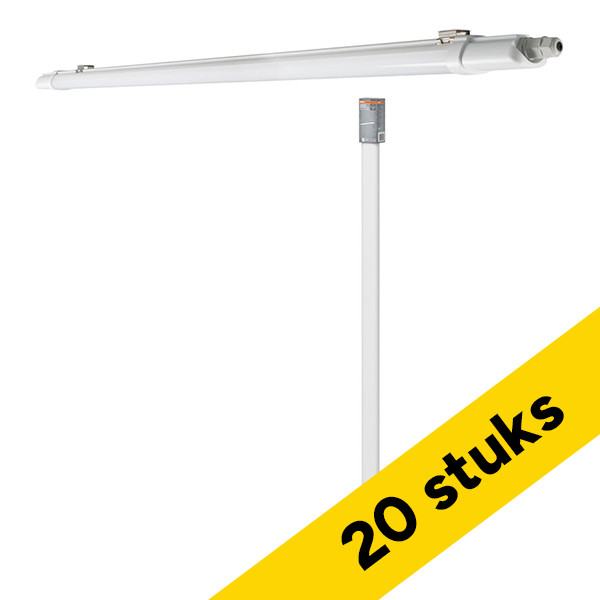 Aanbieding: 20x Osram LED TL armatuur 124.5 cm | incl. TL buis | 4000K | 1600 lumen | IP65 | 18W LOS02034 - 1