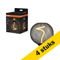 Aanbieding: 4x Osram LED lamp E27 | Decor Spiral | Globe G125 | Zwart | 1800K | Dimbaar | 3.5W (14W) LOS00805