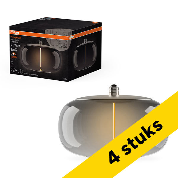 Aanbieding: 4x Osram LED lamp E27 | Globe G300 | Vintage 1906 | Filament | Smoke | 1800K | 4W (6W) LOS01526 - 1