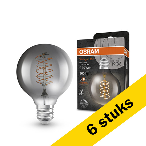 Aanbieding: 4x Osram LED lamp E27 | Globe G80 | Vintage 1906 Spiral |  Smoke | 1800K | Dimbaar | 7.8W (30W) LOS00468 - 1
