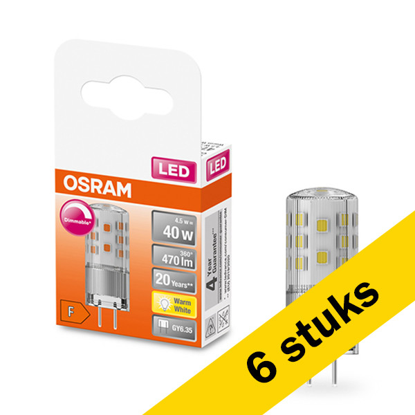 Osram Aanbieding: 6x Osram GY6.35 LED capsule | SMD | Helder | 2700K | Dimbaar | 4.5W (40W)  LOS00319 - 1