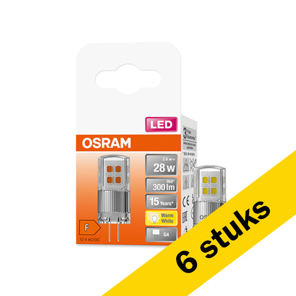 Osram Aanbieding: 6x Osram G4 LED capsule | SMD | Helder | 2700K | 2.6W (28W)  LOS00317 - 1