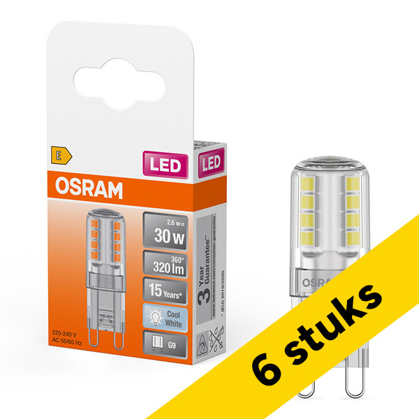 Osram Aanbieding: 6x Osram G9 LED capsule | SMD | Helder | 4000K | 2.6W (30W)  LOS01384 - 1