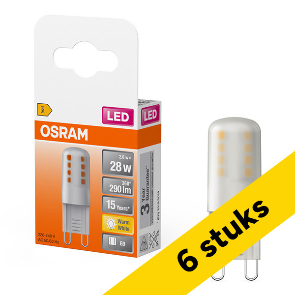 Osram Aanbieding: 6x Osram G9 LED capsule | SMD | Mat | 2700K | 2.6W (28W)  LOS01392 - 1