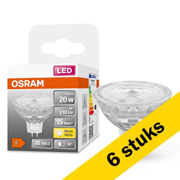 Osram Aanbieding: 6x Osram GU5.3 LED spot | 2700K | 2.6W (20W)  LOS00287 - 1