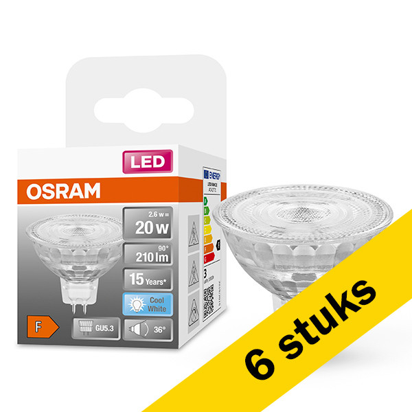 Osram Aanbieding: 6x Osram GU5.3 LED spot | 4000K | 2.6W (20W)  LOS00289 - 1