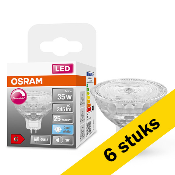 Osram Aanbieding: 6x Osram GU5.3 LED spot | 4000K | Dimbaar | 5W (35W)  LOS00275 - 1