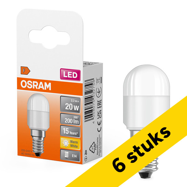 Aanbieding: 6x Osram LED lamp E14 | Buis T25 | Mat | 2700K | 2.3W (20W) LOS01414 - 1