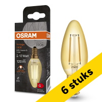 Aanbieding: 6x Osram LED lamp E14 | Kaars B35 | Filament | Goud | 2400K | 1.5W (12W) LOS01472