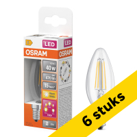 Aanbieding: 6x Osram LED lamp E14 | Kaars B35 | Filament | Helder | 2700K | | 3-staps dimbaar | 4W (40W) LOS01650