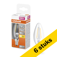 Osram Aanbieding: 6x Osram LED lamp E14 | Kaars B35 | Filament | Helder | 2700K | 1.5W (15W)  LOS00143