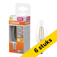 Aanbieding: 6x Osram LED lamp E14 | Kaars B35 | Filament | Helder | 2700K | 1.8W (25W) LOS01858