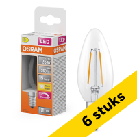 Aanbieding: 6x Osram LED lamp E14 | Kaars B35 | Filament | Helder | 2700K | Dimbaar | 1.8W (25W) LOS01844
