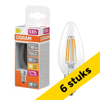 Aanbieding: 6x Osram LED lamp E14 | Kaars B35 | Filament | Helder | 2700K | Dimbaar | 3.4W (40W) LOS01848