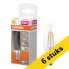 Aanbieding: 6x Osram LED lamp E14 | Kaars B35 | Filament | Helder | 4000K | 1.8W (25W)