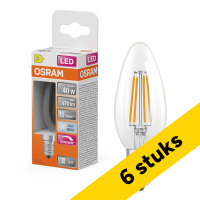 Aanbieding: 6x Osram LED lamp E14 | Kaars B35 | Filament | Helder | 4000K | Dimbaar | 3.4W (40W) LOS02129
