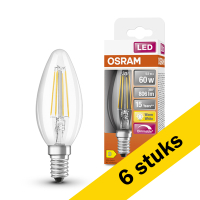Osram Aanbieding: 6x Osram LED lamp E14 | Kaars B35 | Filament | Helder | Dimbaar | 2700K | 5.5W (60W)  LOS00133
