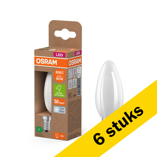 Aanbieding: 6x Osram LED lamp E14 | Kaars B35 | Mat | 4000K | 3.8W (60W) LOS00979 - 1