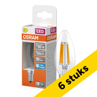 Aanbieding: 6x Osram LED lamp E14 | Kaars B40 | Filament | Helder | 6500K | 5.9W (60W) LOS02406