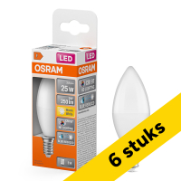 Aanbieding: 6x Osram LED lamp E14 | Kaars B40 | Mat | 2700K | CRI 97 | 2.9W (25W) LOS02378