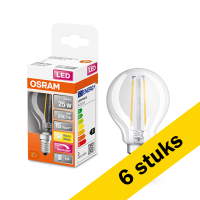 Aanbieding: 6x Osram LED lamp E14 | Kogel P45 | Filament | 2700K | Dimbaar | 2.8W (25W) LOS00161