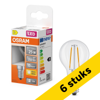 Aanbieding: 6x Osram LED lamp E14 | Kogel P45 | Filament | Helder | 2700K | 1.8W (25W) LOS01892