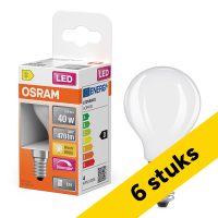 Aanbieding: 6x Osram LED lamp E14 | Kogel P45 | Filament | Mat | 2700K | Dimbaar | 3.4W (40W) LOS01882