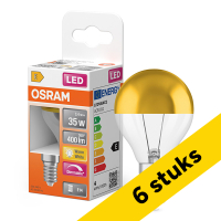 Aanbieding: 6x Osram LED lamp E14 | Kogel P45 | Kopspiegel | Goud | 2700K | Dimbaar | 3.4W (35W) LOS02414