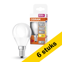 Osram Aanbieding: 6x Osram LED lamp E14 | Kogel P45 | Mat | 2700K | 3.3W (25W)  LOS00203
