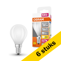 Osram Aanbieding: 6x Osram LED lamp E14 | Kogel P45 | Mat | 2700K | Dimbaar | 5.5W (60W)  LOS00175