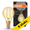 Aanbieding: 6x Osram LED lamp E14 | Kogel P45 | Vintage 1906 | Filament | Goud | 2400K | 2.5W (22W)
