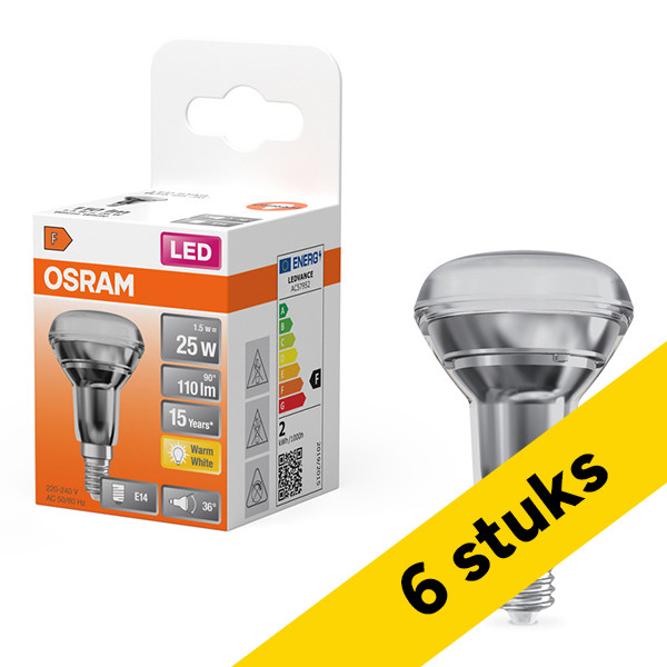 Aanbieding: 6x Osram LED lamp E14 | Reflector R39 | 2700K | 1.5W (25W) LOS01358 - 1