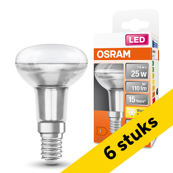 Aanbieding: 6x Osram LED lamp E14 | Reflector R50 | 2700K | 1.5W (25W) LOS01360 - 1