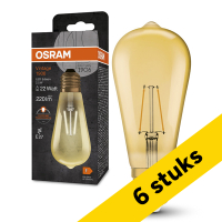 Aanbieding: 6x Osram LED lamp E27 | Edison ST64 | Filament | Goud | 2400K | 2.5W (22W) LOS01488
