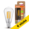 Aanbieding: 6x Osram LED lamp E27 | Edison ST64 | Ultra Efficient | Filament | Helder | 3000K | 3.8W (60W) LOS00239 - 1