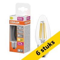 Aanbieding: 6x Osram LED lamp E27 | Kaars B35 | Filament | Helder | 2700K | Dimbaar | 3.4W (40W) LOS02131