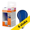 Aanbieding: 6x Osram LED lamp E27 | Peer A60 | Filament | Blauw | 9000K | 2.5W (4W) LOS01678 - 1
