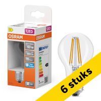 Aanbieding: 6x Osram LED lamp E27 | Peer A60 | Filament | Helder | 6500K | 5.9W (60W) LOS02123