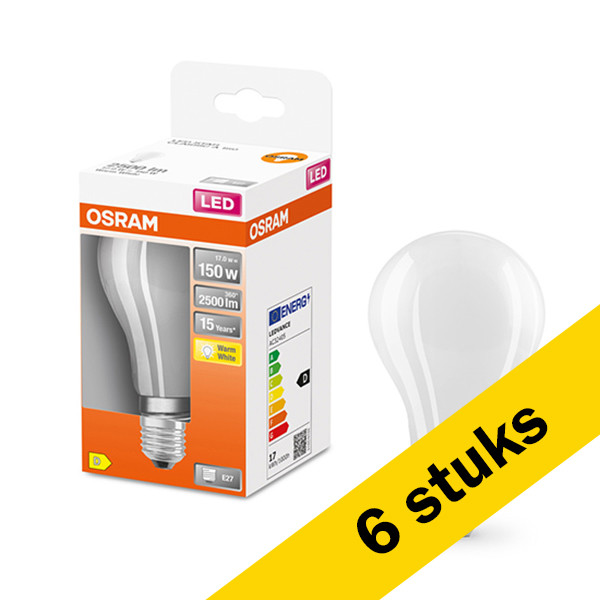 Osram Aanbieding: 6x Osram LED lamp E27 | Peer A60 | Mat | 2700K | 17W (150W)  LOS00109 - 1