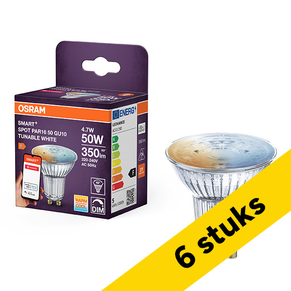 Aanbieding: 6x Osram Slimme GU10 spot | 2700-6500K | 45° | Zigbee | 4.7W (50W) LOS01962 - 1