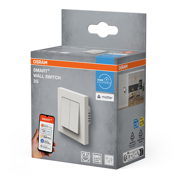 Osram Draadloze wandschakelaar | 2 knoppen | WiFi | Mat wit LOS02232 - 2