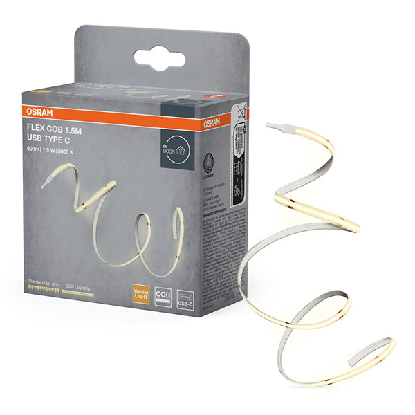 Osram Flex Led strip | USB-C | COB | 3000K | 1.5 meter LOS02762 - 1