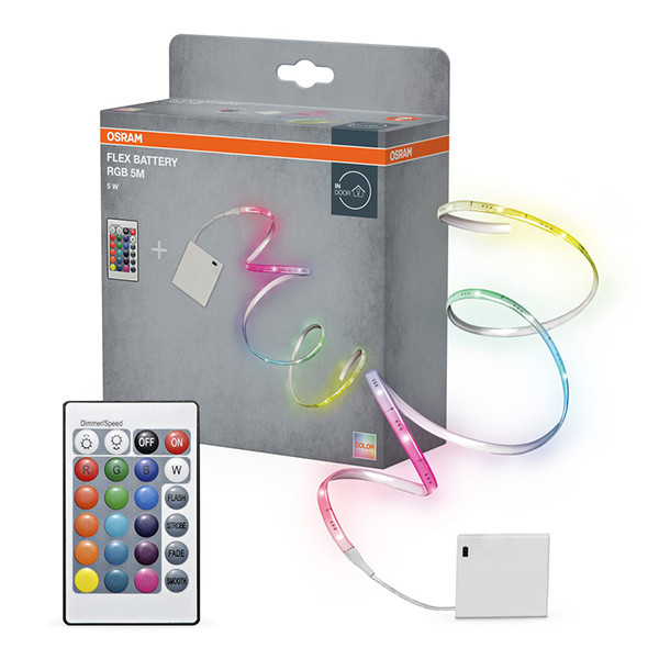 Osram Flex Led strip met afstandsbediening | Batterij | SMD | RGB | 5 meter LOS02725 - 1